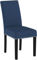 LSSPAID Dining Chairs Set of 4, Fabric Upholstered Dining Room Parson Chair with Nailhead Trim and Solid Wood Legs for Home and Kitchen, Blue