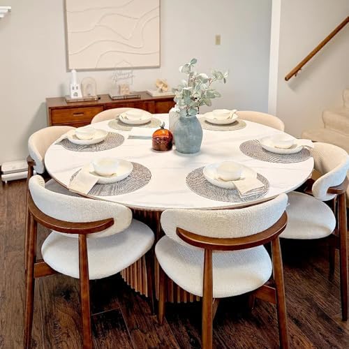 POVISON Modern Dining Room Chairs Set of 6, Armless Cotton Linen Dining Chair...