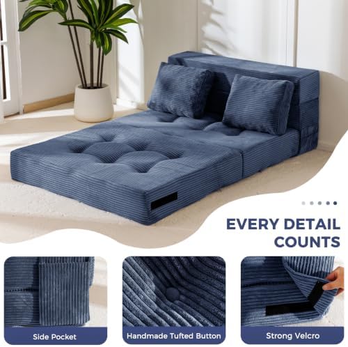 MAXYOYO Convertible Sofa Bed, Fold Out Sofa Couch with Pillow for Adults | Lo...