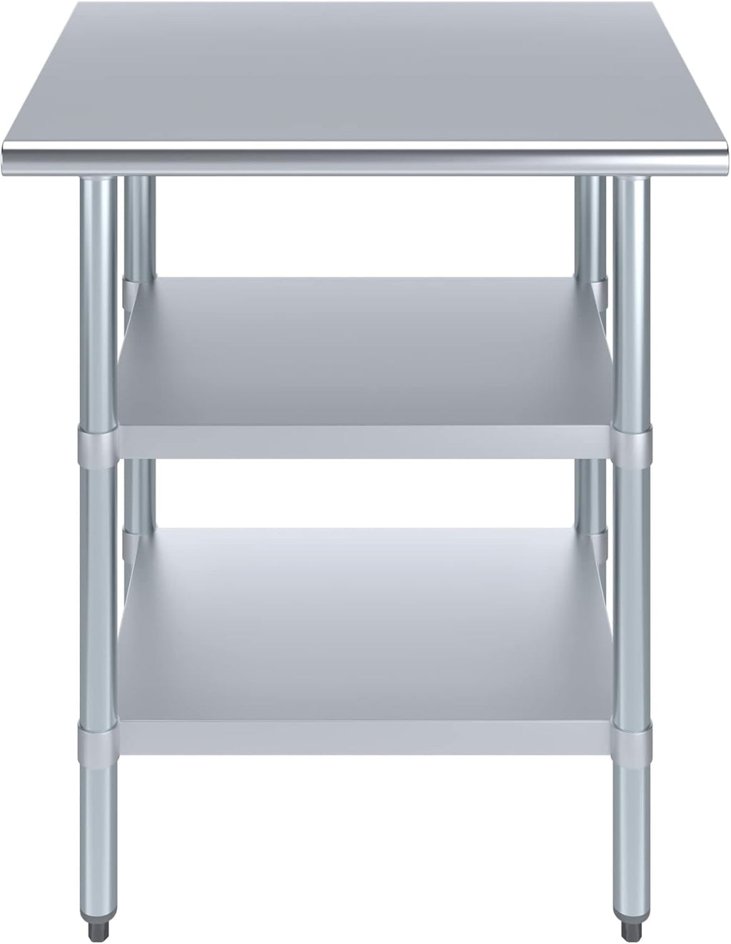 AmGood Stainless Steel Work Table with 2 Shelves | NSF | Metal Utility Table (30" Long x 24" Deep)