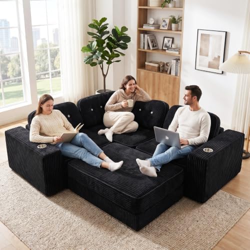 Folding Futon Sleeper Sofa Bed Chair, No Assembly, Black 3 | Dual-layer flann...