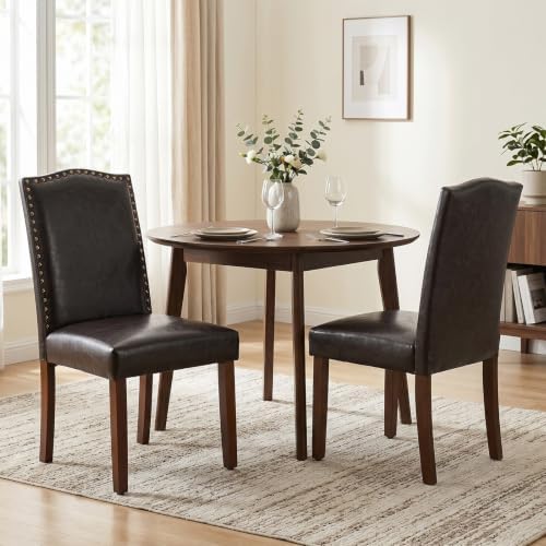 Dining Chairs Set of 2, PU Leather Kitchen Chair for Living Room