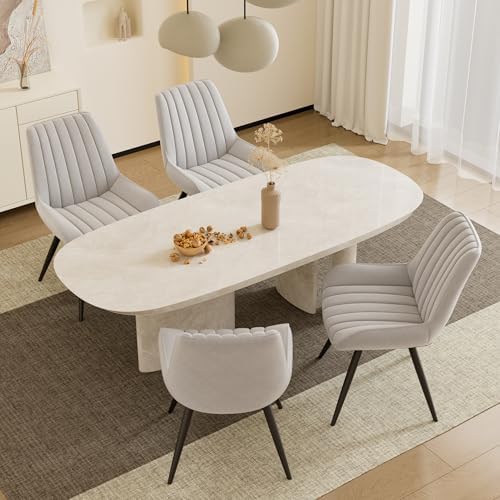 Dining Chairs Set of 6, Mid Century Modern Kitchen Chairs with Soft Cushion, ...