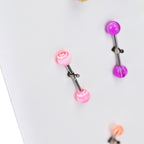 MOOCA Body Jewelry Display Tempered Glass Case with 54 Clips, Black Velvet | Jewelry display case with a tempered-glass lid and 54-clip pad organizes belly rings, tongue rings, and barbells.