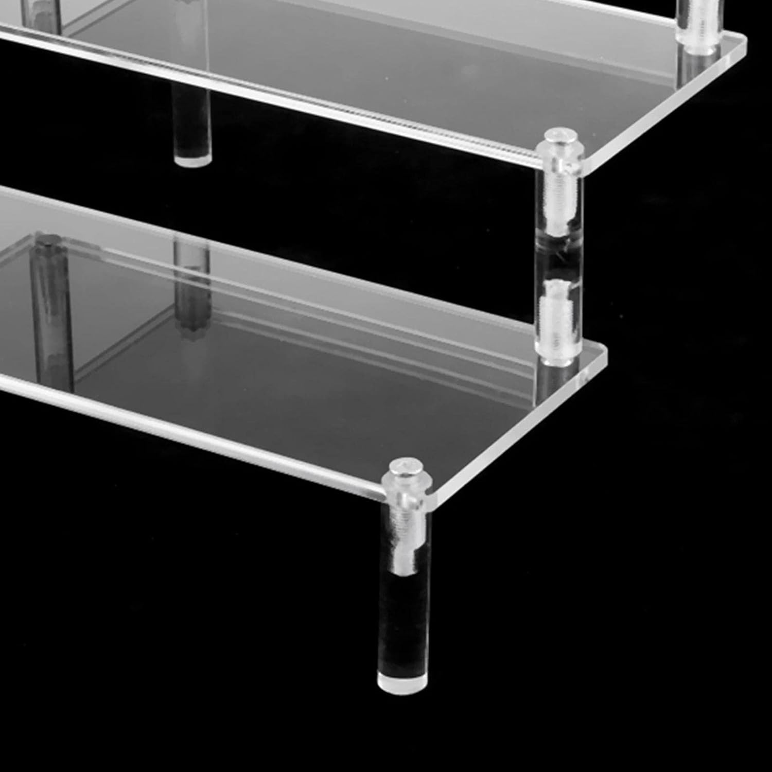 Display Rack Acrylic Multi Layer Ladder Shelf Stand Organizer Riser Steps Holder Suitable for Desktop Shop Gift Giving, 3 Ladder