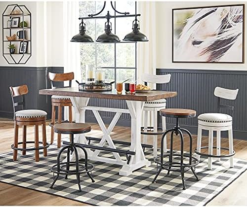 Signature Design by Ashley Farmhouse Counter Height Dining Table, White