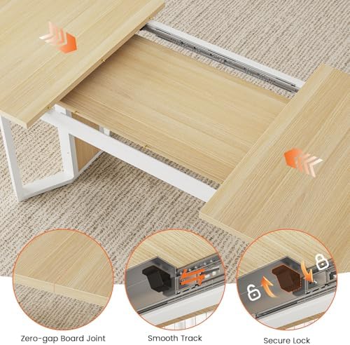 Itaar 5-Piece Dining Table Set for 4-6 People, 63" Extendable Kitchen Ta...