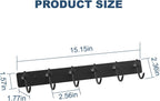 VAEHOLD Wall Hooks for Hanging, Black Coat Rack Wall Mount with 6 Coat Hooks, Towel Hanger, Hat Hooks, Robes Hook in Bathroom, Bedroom, Kitchen, Living Room (1PACK)
