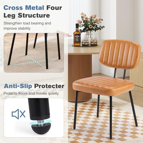 DUMOS Dining Chairs Set of 2, PU Leather Dining Room Chairs with Backrest
