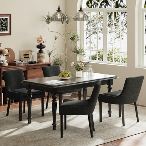 MALOL Upholstered Dining Chairs Set of 4, Mid-Back Kitchen Room Chair with Wo...