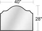 Chende Black Wall Mirror, Antique Arched Mirror for Fireplace Decor with Wooden Frame, 40'' x 28'' Elegant Scalloped Mirror for Living Room, Dining Room, Entryway