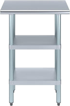 AmGood Stainless Steel Work Table with 2 Shelves | NSF | Metal Utility Table (24" Long x 14" Deep)