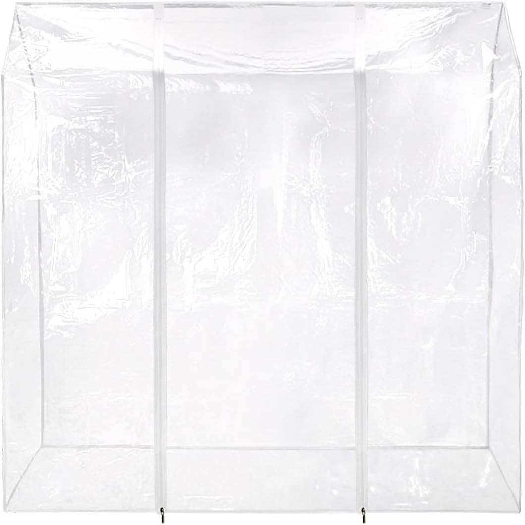 HANGERWORLD 5ft Clothes Garment Rack Cover for Open Closet Clear Showerproof COVER ONLY (60"x24"x65")