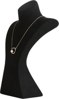 GemeShou Black necklace storage hanger stand jewelry organizer, Velvet jewelry stand necklace holder, jewelry mannequin bust for necklaces, jewelry bust display stands【Black-Medium height 9.25 inch】