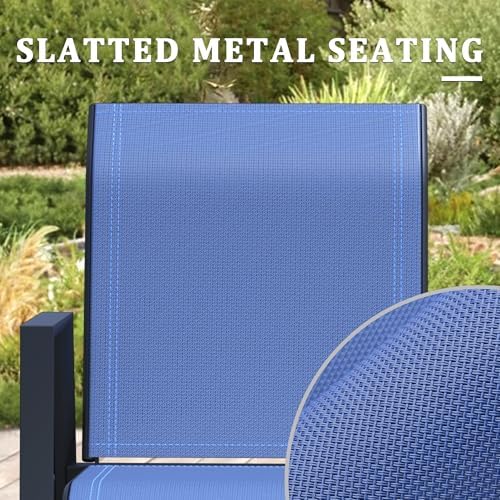 Outdoor Bar Stools Set of 2, 44'' Patio Bar Chairs with Textile High ...