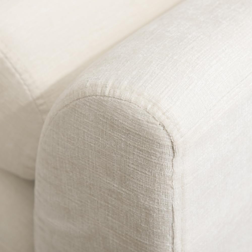 88.58" Chenille End of Bed Bench Chaise Lounge, Upholstered Bedroom Benc...