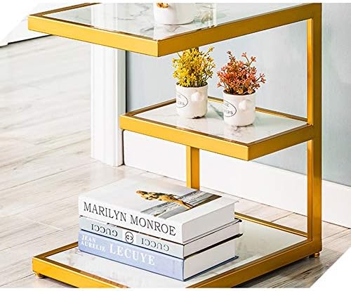 Telephone Table, Sofa Side Table Marble Tabletop + Wrought Iron Coffee Table ...