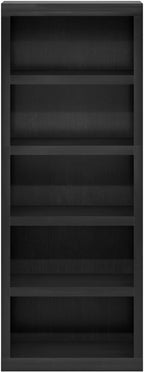 Furinno Rail 5-Tier Open Shelf Bookcase with Classic Style Edges, Blackwood