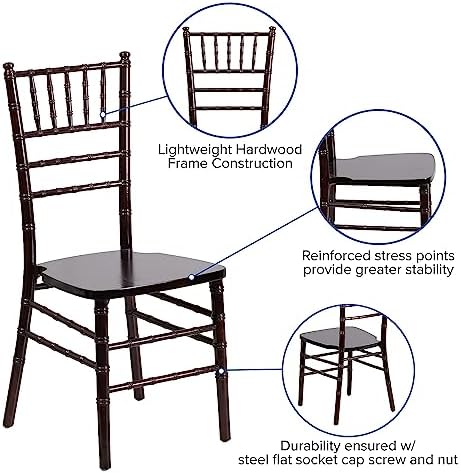 Flash Furniture HERCULES Series Walnut Wood Chiavari Chair