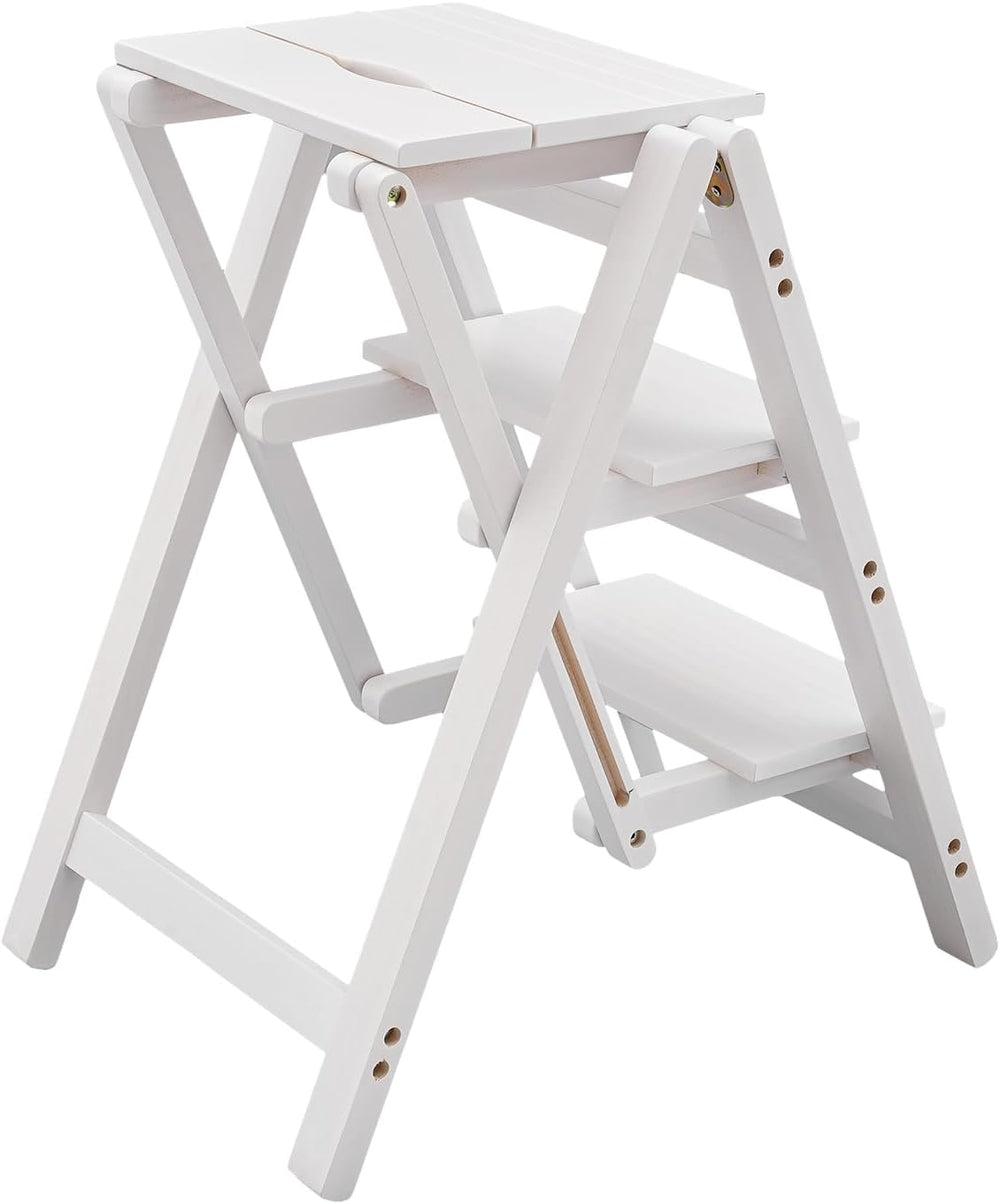 3-Step Ladder Chair Folding Step Stool Chair 22.44" L x 16.33" W x ...