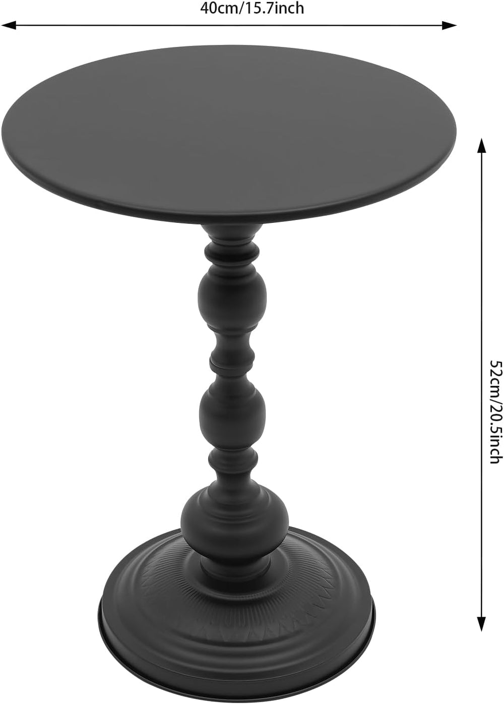 Round Side Table,Carbon Steel End Table,Small Accent Table,for Small Space Li...