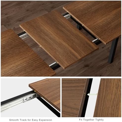 Feonase 5-Piece Dining Table Set for 4-8 People, 63" Extendable Kitchen ...