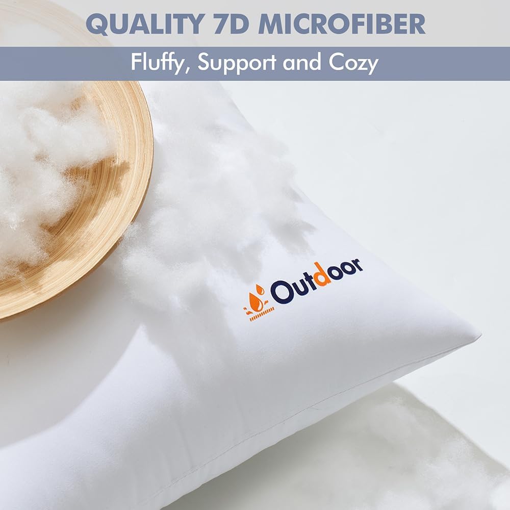 MIULEE Outdoor Pillows Set of 4 20x20 Waterproof Throw Pillow Inserts