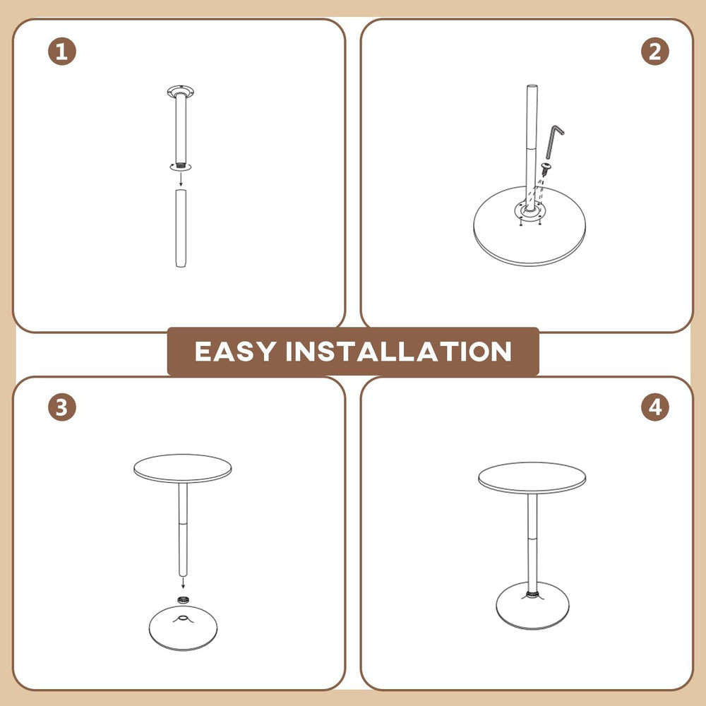 PayLessHere Bistro Bar Table 40 Inch Round Table Height Top Pub Table Cocktai...