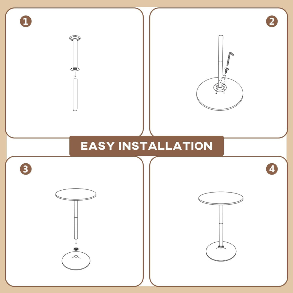 PayLessHere Bistro Bar Table 40 Inch Round Table Height Top Pub Table Cocktail for Home, Kitchen and Dining Room