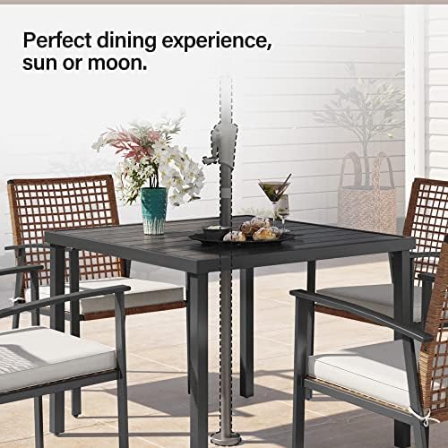 LAUSAINT HOME 5 Pieces Outdoor Patio Dining Set, Wicker Patio Furniture Set o...