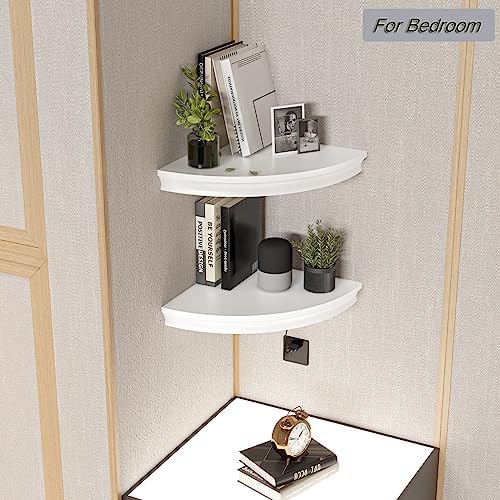 HAO Floating Corner Shelf Invisible Wall Mounted Shelves Radial Shape Cable W...