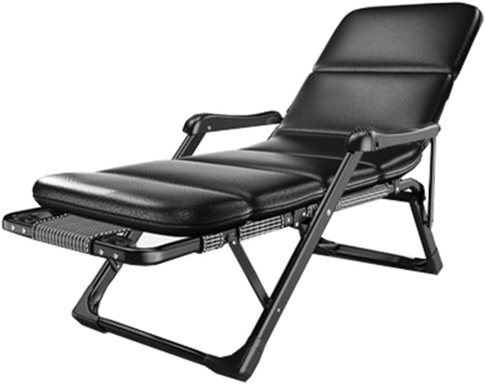 Lounge Reclining Chairs with A Detachable Head Pillow for Extra Comfort for Gardens Patios and Balconies(Black)