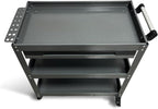 Metal 3 Tier Rolling Tool Cart with Drawer, Steel Utility Cart on Wheels, for Warehouse Garage Workshop