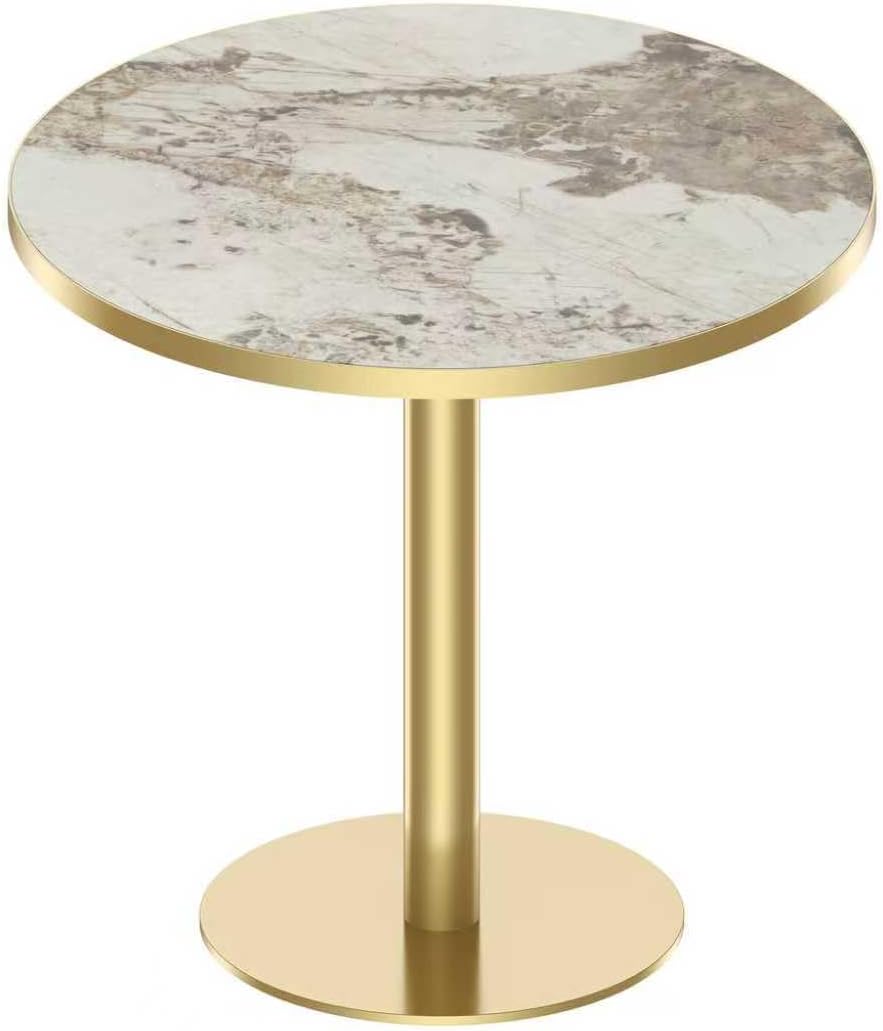 Modern Round Dining Table 31.5 inch Bistro Tulip Table with Faux Marble Top, ...