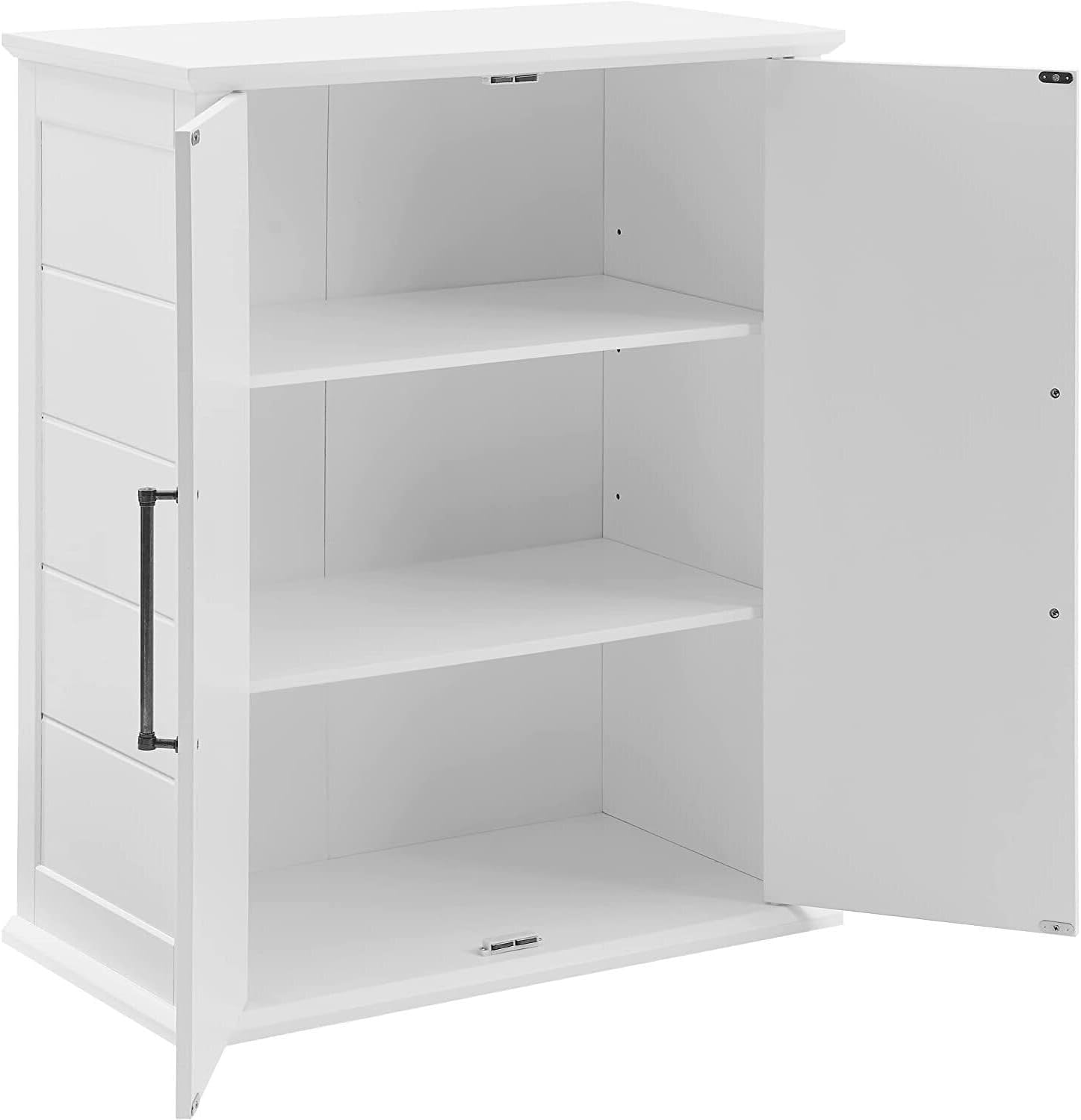 HomeStock Timeless Trends Stackable Storage Pantry White, Modern Farmhouse Design with 2 Adjustable Shelves and Oversized Hardware, 30 X 15.75 Inches