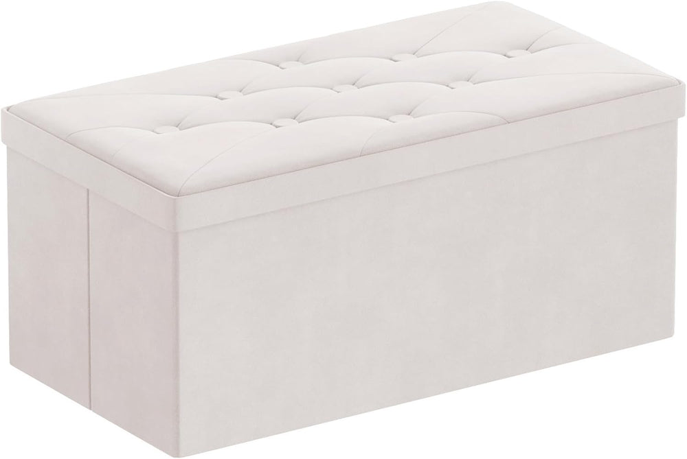 BRIAN & DANY Folding Storage Ottoman Bench, Ottoman with Storage, Foot Re...