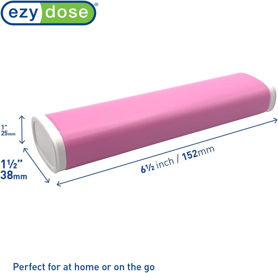 EZY DOSE Slide Pill Organizer, Medication Storage Case with Durable BPA-Free Plastic with Plastic Exterior, Large 7-Day Weekly Compartments, Tablets, Vitamins, Compact, 6.5-Inch, Pink