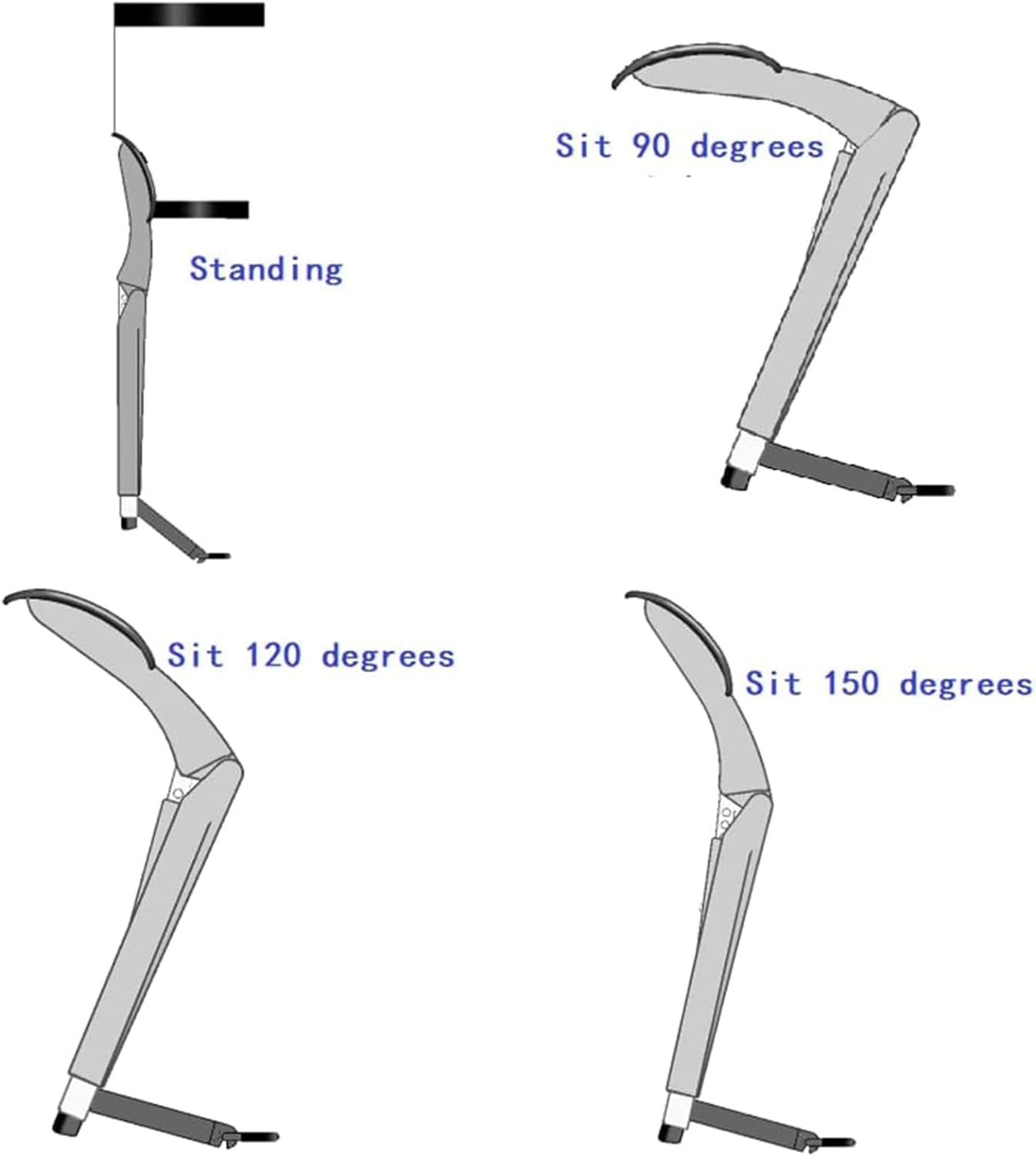 Adjustable Chairless Wearable Invisible Chair,Invisible Chair Wearable Exoskeleton Human Wearable Seat,Anywhere Camping Folding Stool Withstands 150kg,Black