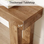 LITTLE TREE 63 Inches Long Console Table for Entryway, Sofa Table Behind Couch, Wooden Entry Table Foyer Hallway Table, Industrial Console Sofa Table for Living Room, Oak Color