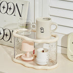 Bathroom Countertop Organizer, 2 Tier Bathroom Organizer and Storage, Acrylic Vanity Organizer Standing Holder Shelf, Perfume Makeup Skincare Cosmetic Desk Organizer for Bedroom Dressing Table, White