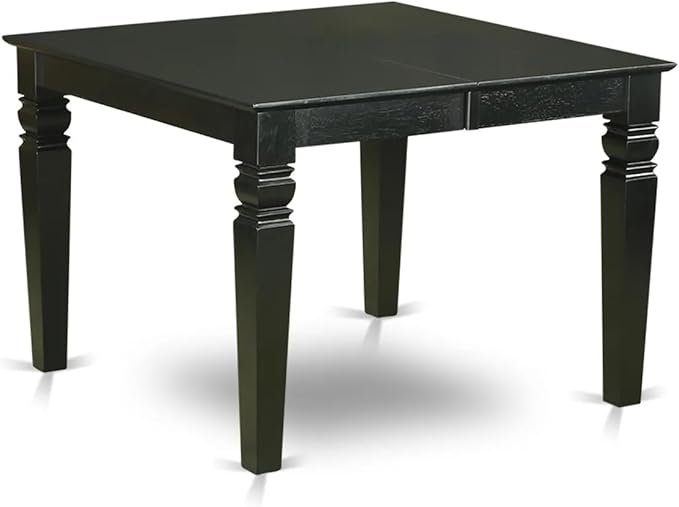 East West Furniture WEDA5-BLK-29 5 Piece Dining Table Set Consists of a Rectangle Wooden Table with Butterfly Leaf and 4 Polyester Fabric Padded Chairs, 42x60 Inch, Black