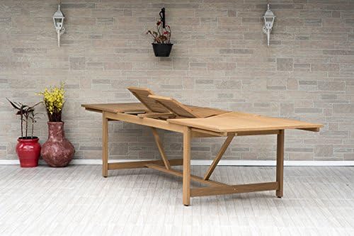 Brampton 9 Piece Outdoor Eucalyptus Extendable Dining Set | Perfect for Patio...