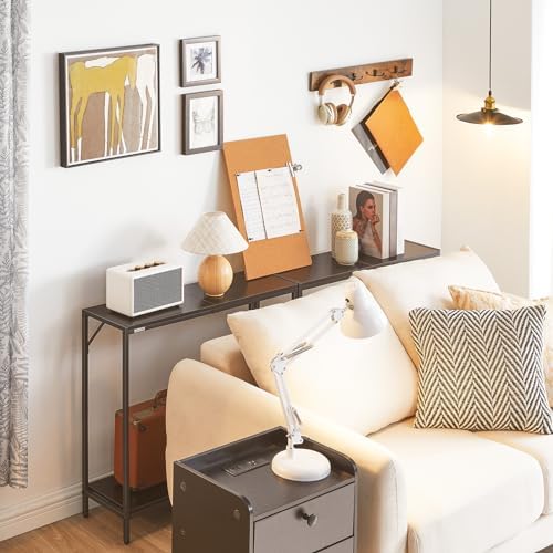 MAHANCRIS 30" Narrow Console Table, 2-Tier Small Entryway Table with She...