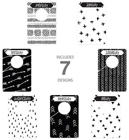 Day Of The Week Closet Dividers/Closet Organizer for Weekly Planning/Modern Clothing Divider Tags/School Morning Organization