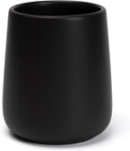 Bathroom Tumbler Cup Ceramic 13.5oz Reusable Toothbrush Cup 400ml, Toothbrush Holder Adequate for Your Bathroom (Black Brown)