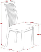 East West Furniture CAIP5-LWH-C 5 Piece Dinette Set for 4 Includes a Rectangle Dining Room Table and 4 Linen Fabric Kitchen Dining Chairs, 36x60 Inch, Linen White