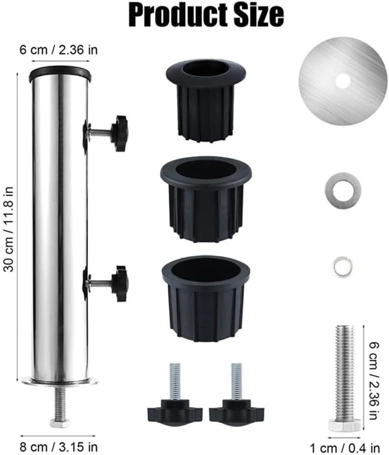 Granite Based Umbrella Stand for Outdoor Stability, Featuring Adjustable PVC Sleeves for Secure Fit