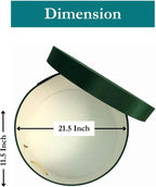 Sarah's Hat Boxes Classic Dark Green Hat Box – 21.5" x 11.5" (Dia. x Ht.) Handmade in USA – Odorless Non-Toxic Adhesive, Cording Handle – Premium Storage for Hats & Accessories