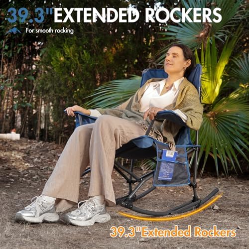 Portal Folding Outdoor Rocking Camping Chair, 350LBS Portable Rocker | 10s Fo...