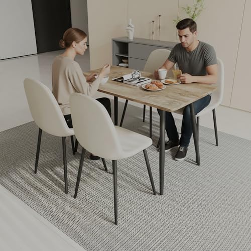 Small Dining Table Set for 4, Modern Kitchen Table Set for 4, 5 Piece Wooden ...